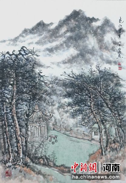 图为画家的水墨作品。鲁山县委宣传部供图 图为画家的水墨作品。鲁山县委宣传部供图